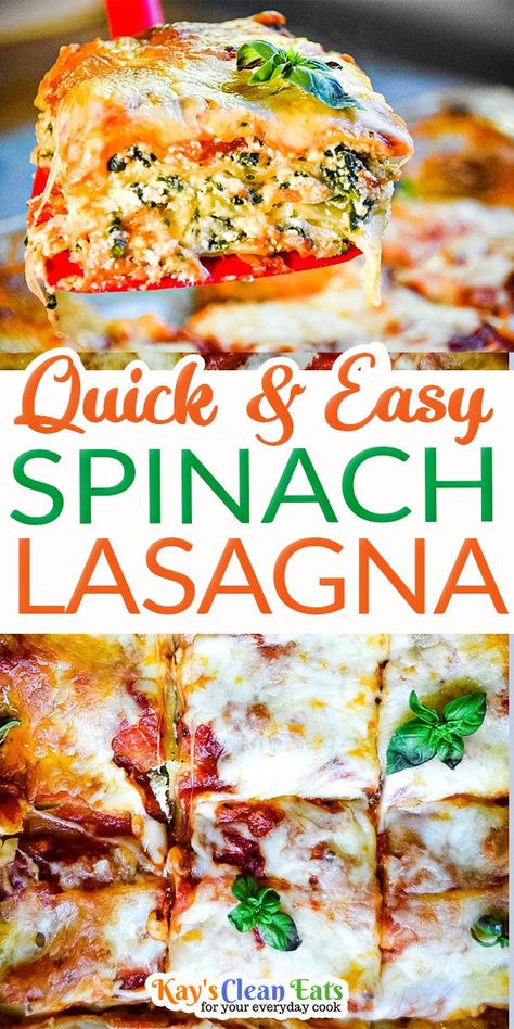 Spinach And Meat Lasagna, Easy Lasagna Recipe With Ricotta, Easy Spinach Lasagna, Spinach Lasagna Recipe, Spinach And Ricotta Lasagna, Veggie Lasagna Recipe, Healthy Lasagna Recipes, Meatless Lasagna, Lasagna Recipe With Ricotta