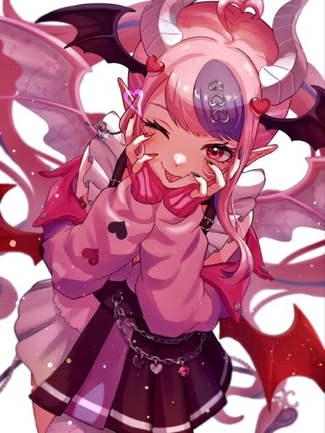 Demon Queen, Mouse Icon, Art Style Inspiration, Funky Art, Cool Posters, Cute Anime Character, Pink Hair, Drawing Inspiration, Anime Character