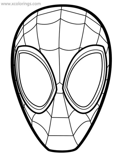 Miles Morales Coloring Pages Spiderman Mask. Superheroes Wallpaper, Spiderman Funny, Avengers Coloring Pages, Spiderman Mask, Avengers Coloring, Spiderman Face, Spiderman Coloring, Miles Spiderman, Butterfly Mask