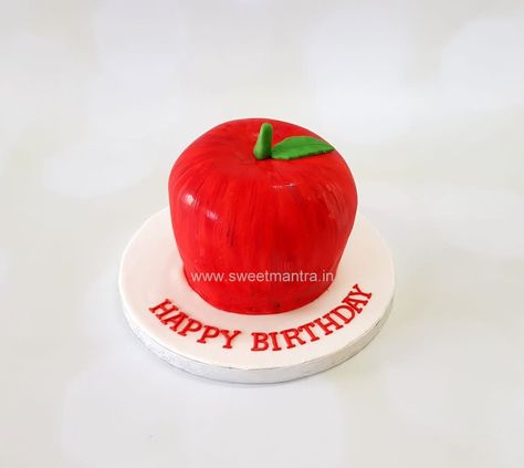 Apple fruit shaped theme customised 3D fondant cake for fruit lovers birthday by Sweet Mantra - Customized 3D cakes Designer Wedding/Engagement cakes in Pune - http://cakesdecor.com/cakes/317528-apple-fruit-shaped-theme-customised-3d-fondant-cake-for-fruit-lovers-birthday 3d Fondant Cake, Customised Cakes, Fruit Shape, Shape Cake, Adult Birthday Cakes, 3d Cakes, Engagement Cakes, Cake Online, Apple Fruit