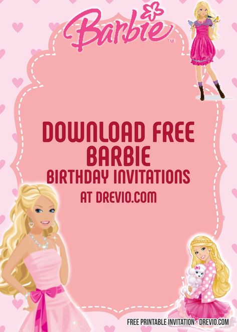 Download FREE Printable Barbie Birthday Invitation Templates Free Printable Barbie Invitations, Free Barbie Birthday Invitation Templates, Barbie Party Printables Free, Barbie Birthday Party Invitations Free Printable, Barbie Invitations Birthday Templates, Barbie Party Invitations Template, Barbie Party Invitations Free, Barbie Invitation Template Free Printable, Barbie Birthday Invitations Template