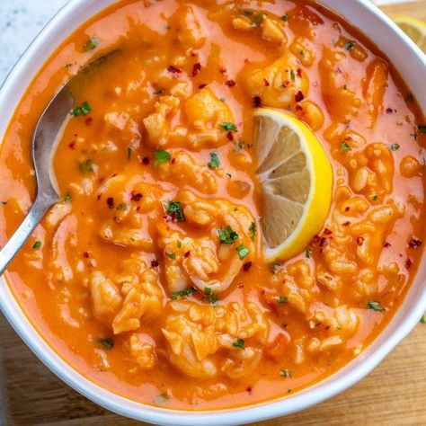 Creamy Shrimp + Rice Soup | Clean Food Crush Shrimp And Rice Soup, Tomato Rice Soup, Newest Recipes, Shrimp Rice, Soup Creamy, Simple Soup, Shrimp Dip, Creamy Shrimp, Crush Crush