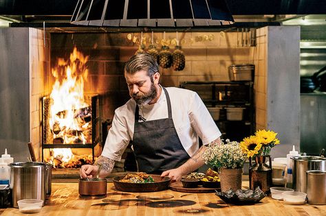 Fire Restaurant, Restaurant Designs, Meat Restaurant, Wood Fired Cooking, Open Fire Cooking, Chicago Magazine, Barbecue Design, Cooking Restaurant, Dream Food