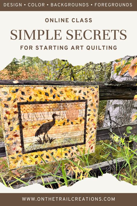 Learn art quilting in a very low stress way!  Quilting, art quilting, design, color, quilted wall hanging Art Quilts Ideas Free Pattern, Art Quilts Inspiration, Beginning Art, Quilting Art, Sew Quilt, Art Quilting, Quilted Wall Hanging, Picture Quilts, Art Quilt