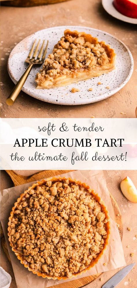 apple crumble tart Apple Crumble Tart, Crumble Tart, Vegan Apple Pie, Crumble Pie, Cinnamon Crumble, Apple Crumb, Tart Filling, Tart Dessert, Crumble Recipe