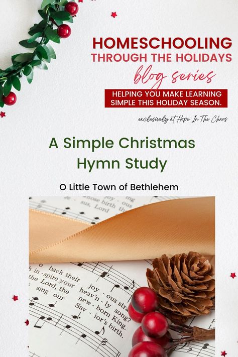 Ditch the textbooks this holiday season and learn how to include arts, history, geography, and more when you add hymn studies to your holiday homeschooling. A fun & interesting way to learn, hymn studies help bring learning to life while adding in fun elements. Make holiday homeschooling easy this year with this simple Christmas hymn study. #homeschool #homeschooling #homeschoolingthroughtheholidays Christmas Hymn Study, Hymn Study Homeschool, Christmas Advent Activities, Christmas Study, Christmas Hymns, Christmas Devotional, A Simple Christmas, Christ Centered Christmas, Advent Activities