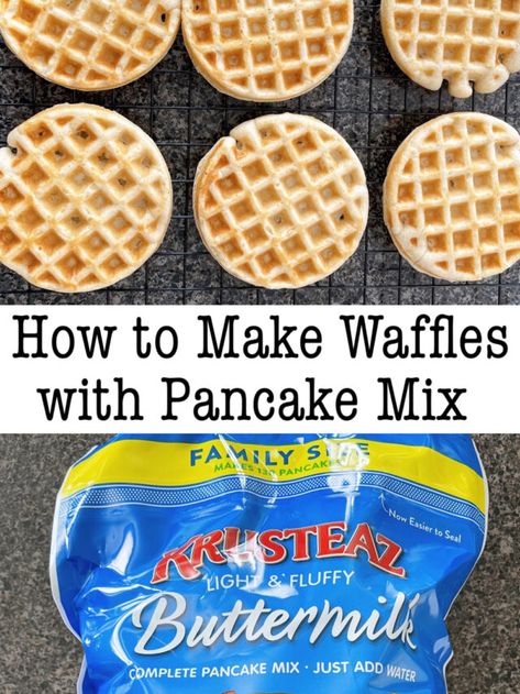 Baking Mix Waffle Recipe, Pancake Mix Waffles, Krusteaz Waffle Recipe, Krusteaz Pancake Mix Recipes, Waffle Recipe Easy, Belgium Waffle Recipe, Recipes Waffles, Waffle Batter Recipe, Waffle Mix Recipes