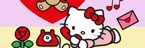 sanrio #hellokitty #valentinesday twitter #header Hello Kitty Twitter Header Red, Cute Headers For Twitter Pink, Sanrio Header Twitter, Sanrio Twitter Header, Hello Kitty Twitter Header, Widget Wide, Sanrio Header, Hello Kitty Header, Sanrio Banner