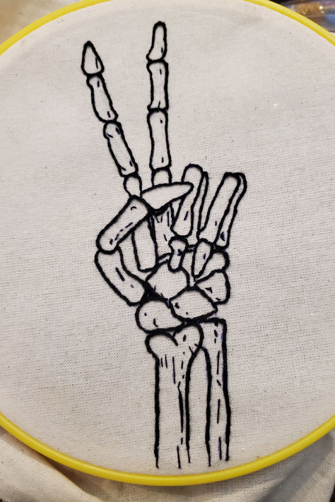 ✌️ Embroidered Skeleton, Skeleton Hand Embroidery, Medical Drawings, Embroidered Photo, Simple Hand Embroidery Patterns, Thread Art, Hand Embroidery Patterns, Custom Embroidery, Embroidery Inspiration