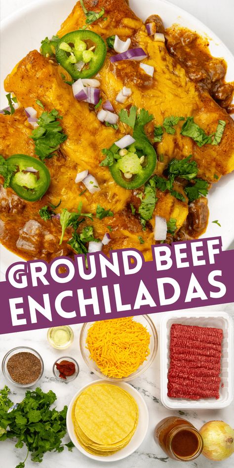 Ground Beef Enchiladas Ground Beef Taco Seasoning, Best Enchiladas, Ground Beef Enchiladas, Recipes With Enchilada Sauce, Best Macaroni Salad, Homemade Enchiladas, Beef Enchiladas, Fall Dinner Recipes, Dinner With Ground Beef