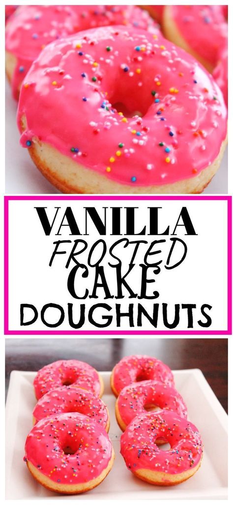 Donut Recipe Cake, Breakfast Ideas Birthday, Donut Recipes Easy, Party Treat Ideas, Recipe Donut, Cake Donut Recipe, Food Ninja, Best Donut Recipe, Easy Dessert Ideas