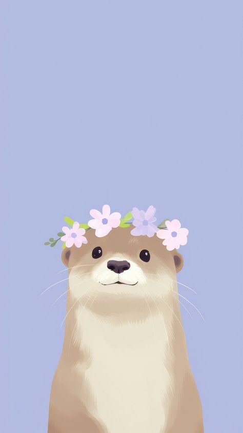 Otter selfie cute wallpaper cartoon | Premium Photo Illustration - rawpixel Animal Wallpaper Cartoon, Fondos Cute Aesthetic, Cute Wallpapers Cartoon, Cute Otter Wallpaper, Otter Wallpapers, Cute Otter Art, Cuteee Wallpaper, Selfie Cartoon, Otter Art Illustration