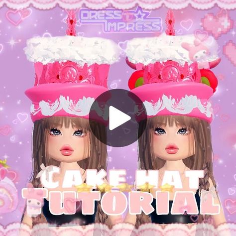 TikTok · diva୨ৎ‧₊˚✧ Cake Hat Dti Hack, Birthday Cake Hat Dress To Impress, Dress To Impress Cake Hat, Cake Hat Dress To Impress, Cake Flavours Dti Outfit, Cake Hat, Hat Tutorial, Dress To Impress Outfits, Dress Cake