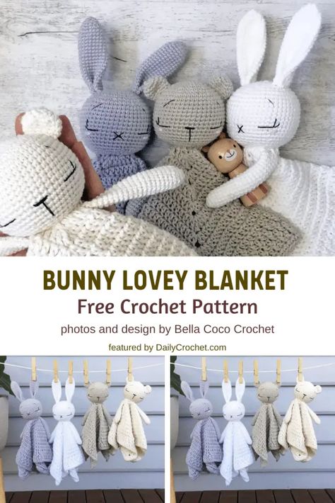 Lovey Blanket Pattern, Baby Beer, Bear And Bunny, Lovey Crochet, Bunny Lovey, Bunny Blanket, Crochet Leaf Patterns, Lovey Pattern, Crochet Lovey