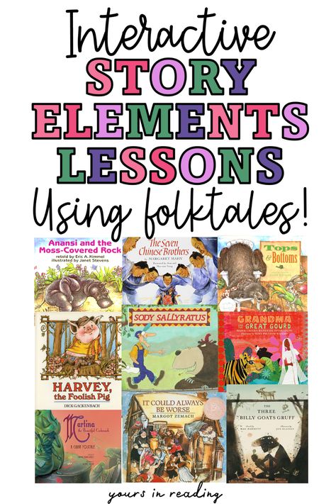 Interactive folktale read-aloud lessons and activities for elementary ELA classrooms. Use exceptional folktale picture books to teach story elements in a fun, easy, stress-free manner. Included are my Top Ten Favorite Folktales to use as mentor text-- or to simply cultivate a love of storytelling! Picture Books For Upper Elementary, Teaching Story Elements, Elements Of A Story, Interactive Read Aloud Lessons, Interactive Read Aloud, Ela Classroom, Easy Lessons, Story Structure, Elementary Ela