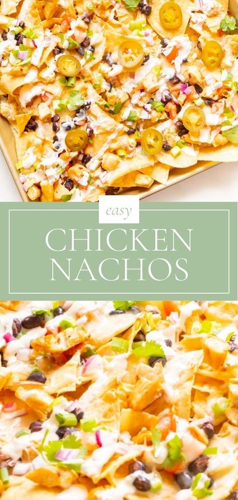 Loaded Chicken Nachos Recipe, Easy Chicken Nachos, Shredded Chicken Nachos, Loaded Nachos Recipe, Best Nacho Recipe, Chicken Nachos Recipe, Easy Nachos, Nachos Recipe Easy, Julie Blanner