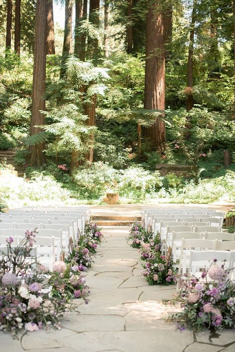 Woodland Forest Wedding, Wedding Ceremony Decoration, Forest Wedding Ceremony, Pastel Pink Weddings, Wedding Wallpaper, Redwood Wedding, Lavender Wedding Flowers, Enchanted Garden Wedding, Fairytale Forest