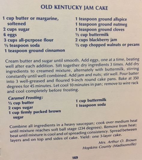 Old Kentucky Jam Cake Kentucky County Fare From Ruth Morton nov 19, 1983 | Old fashioned jam cake recipe, Jam cake recipe, Blackberry jam cake Old Fashion Blackberry Jam Cake, Old Fashion Jam Cake Recipe, Jam Cake Recipe Homemade, Easy Jam Cake Recipe, Old Fashioned Jam Cake, Kentucky Blackberry Jam Cake, Kentucky Jam Cake, Southern Jam Cake, Appalachian Recipes Kentucky