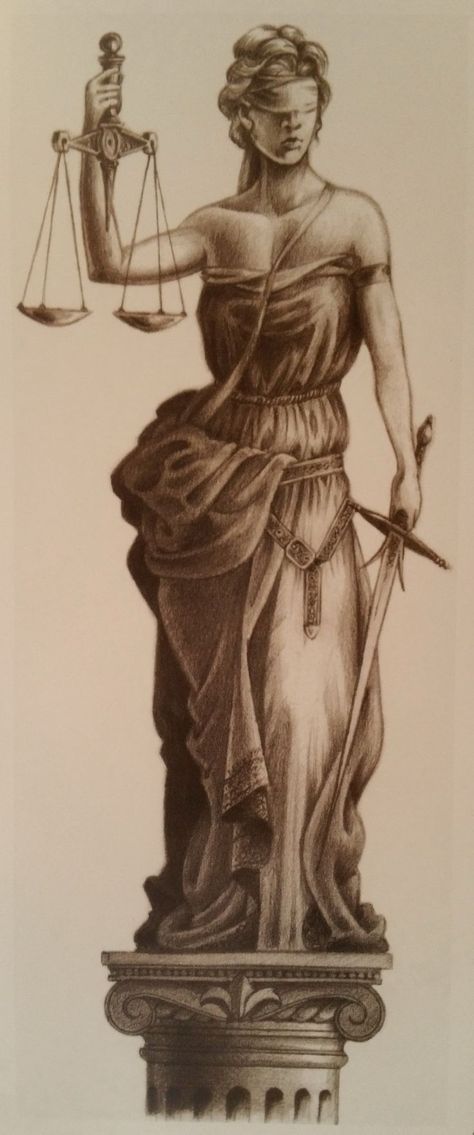 Nemesis Tattoo, Justice Tattoo, Justice Statue, Goddess Of Justice, Greek Mythology Tattoos, Lady Justice, Mythology Tattoos, Wall Drawing, Principles Of Design