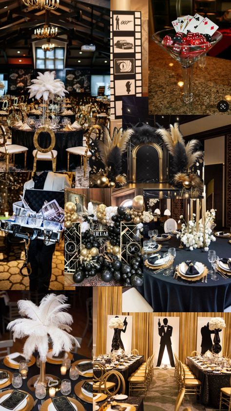 Prom Dance Themes, Masquerade Party Themes, James Bond Theme Party, 18th Party Ideas, Hollywood Theme Classroom, James Bond Party, Masquerade Prom, Great Gatsby Themed Party, James Bond Theme