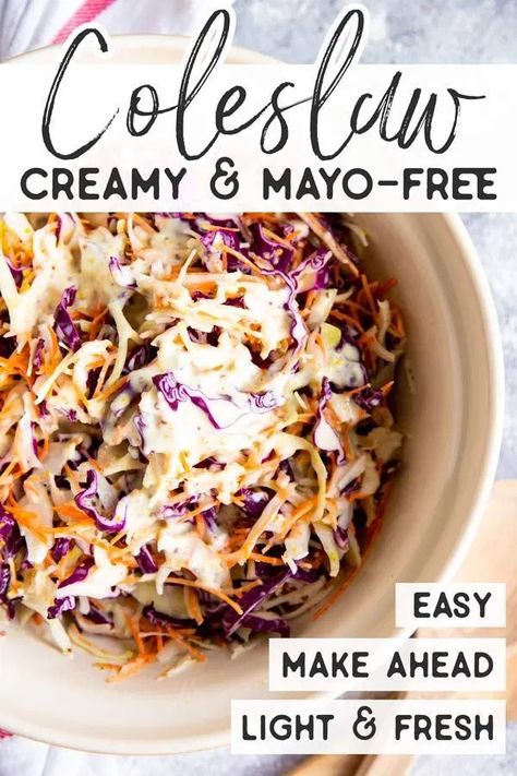 Savory Coleslaw, Pulled Pork Coleslaw Recipe, Slaw For Pulled Pork, Coleslaw Sauce, Coleslaw For Pulled Pork, No Mayo Coleslaw, Healthy Coleslaw Recipes, Healthy Coleslaw, Easy Coleslaw