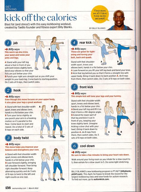 Kick off the calories with this easy kickboxing workout designed by TaeBo founder and fitness expert Billy Blanks. Tae Bo Workout, Billy Blanks, Tae Bo, Workout Challenges, Billy B, Cardio Kickboxing, Kickboxing Workout, Fit Girl Motivation, Fitness Design