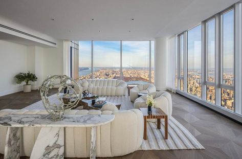 Inside A $65.8 Million Residence In The World’s Tallest Residential Building Central Park Tower Penthouse, Sky High Apartment, High Apartment, Central Park Tower, Sea Villa, Office With A View, Ny Apartment, Central Park View, Nyc Penthouse