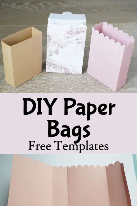 Paper Bag Printable Templates, Paper Bag Pattern Templates, Diy Gift Bag Template, Paper Gift Bag Template, Kawaii Printables Templates Paper Crafts, Paper Business Ideas, Cricut Gift Bags, Gift Bag Templates Free Printables, Diy Paper Gift Bag