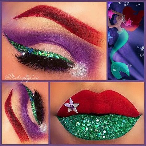 3,928 Likes, 19 Comments - ᎠᎥᏕՈꂅᎩ ꒝☻լլꂅ꒝Ϯ☻Ꮢ (@experiment626xx) on Instagram: “Mermaid inspired make up on POINT! Would you wear this look? I would if i could do make up that…” Little Mermaid Makeup, Disney Eye Makeup, Karneval Diy, Ariel Makeup, Disney Inspired Makeup, Disney Princess Makeup, Fantasy Make-up, Make Up Designs, Princess Makeup