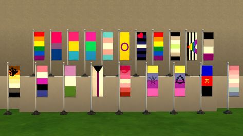 Mod The Sims - 'True Colours' Pride Flags How To Make Pride Flags In Minecraft, Minecraft Pride Flag Banner, Pride Flag Minecraft Banner Tutorial, Pride Minecraft Builds, Minecraft Pride Banners, Minecraft Banner Patterns, Minecraft Banner, Minecraft Banner Designs, Minecraft Banners