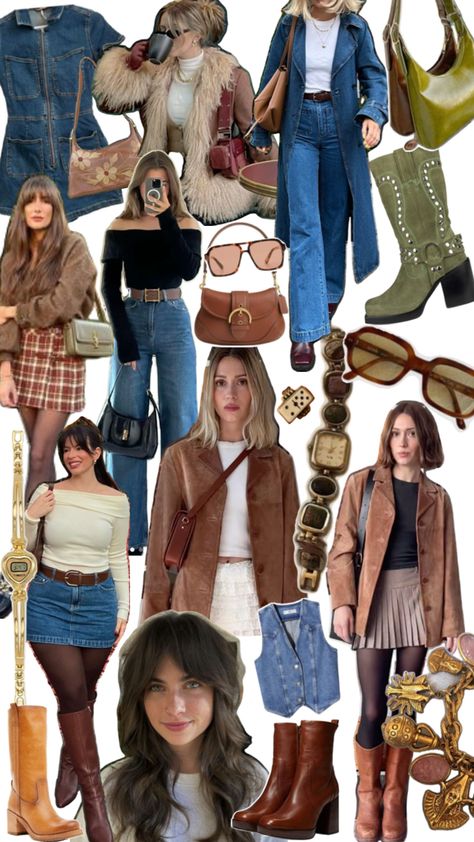 Fall outfit inspired by earth tones; 70’s; denim Outfit Earth Tones, Fall Outfit Inspired, Deep Autumn, Outfit Inspired, Outfit Inspo Fall, Clothing Ideas, Earth Tones, Fall Outfit, Fall Outfits