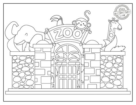 Zoo Drawing, Zoo Coloring Pages, Zoo Animal Coloring Pages, Zoo Crafts, Coloring Pictures For Kids, Animal Printables, Animal Worksheets, Kids Zoo, Preschool Coloring Pages