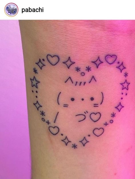 Ascii Art Tattoo, Ascii Tattoo, Kawaii Tattoo Ideas, Kirby Tattoo, Gamer Tattoos, Hello Kitty Design, Hello Kitty Tattoos, Sharpie Tattoos, Small Pretty Tattoos