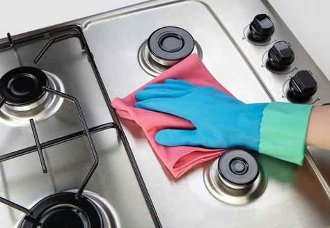 The Best Homemade Stainless Steel Cleaner - Bob Vila Diy Stainless Steel Cleaner, Homemade Stainless Steel Cleaner, Cleaning Stainless Steel Appliances, Home Equipment, Wood Cleaner, Stainless Steel Cleaner, Vinegar Uses, Diy Cleaning Solution, Cleaner Recipes