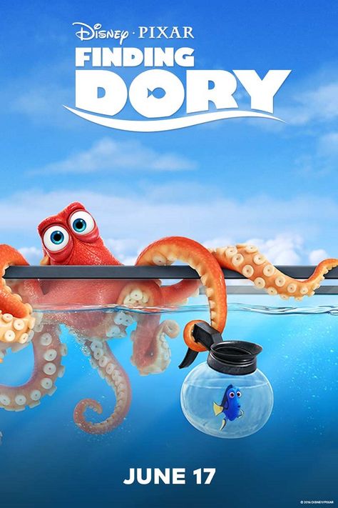 Finding Dory Movie Poster, Finding Dory Movie, Disney Movie Marathon, Dive In Movie, Old Disney Movies, Disney Finding Dory, Pixar Animation, Animation Movies, Disney Mickey Ears