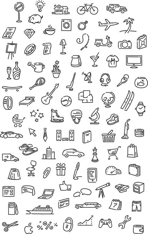 Drawn Icons, Sketch Note, Arte Doodle, Zestaw Ikon, Hand Drawn Icons, Doodle Icon, Sketch Notes, Bullet Journal Inspo, Bullet Journal Doodles