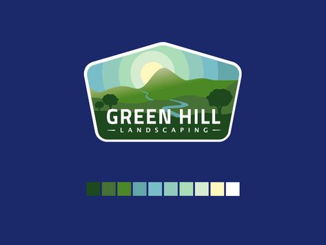 Green Hill - Logo badge Design Hill Logo, Grassy Hill, Landscaping On A Hill, Mountain Logos, Logo Badge, Badge Design, Logo Design Inspiration, Global Community, Creative Professional