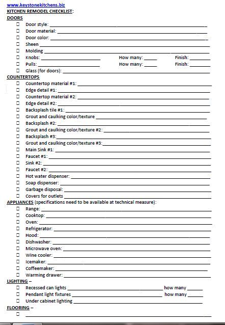 Kitchen Remodeling Checklist #kitchen #remodeling www.keystonekitchens.biz House Remodel Checklist, Kitchen Design Checklist, Home Building Checklist Free Printable, Kitchen Renovation Checklist, Remodel Checklist Free Printable, Checklist For Kitchen Remodel, Kitchen Remodel Checklist Free Printable, Renovation Budget Spreadsheet, Renovation Checklist