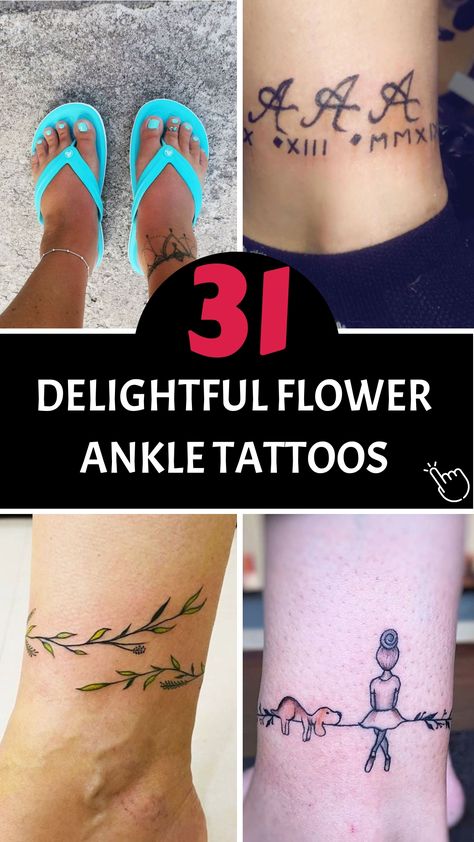 Enhance your personal style with our captivating assortment of floral ankle tattoos that are crafted to bring a hint of elegance and allure to your appearance. Whether you prefer intricate floral vines, vibrant roses, or graceful lotus flowers, our selection caters to showcasing your admiration for nature and creativity. Embrace the beauty of feminine grace by letting your ankles blossom with these charming floral tattoos that epitomize delicacy and sophistication. Experience the enchanting esse Tattoo Ideas Female Leg Ankle, Anklet Tattoos For Women Unique, Charm Anklet Tattoo, Flower Ankle Tattoos, Anklet Tattoos For Women, Ankle Foot Tattoo, Ankle Tattoo Men, Sagittarius Tattoo Designs, Chain Tattoo