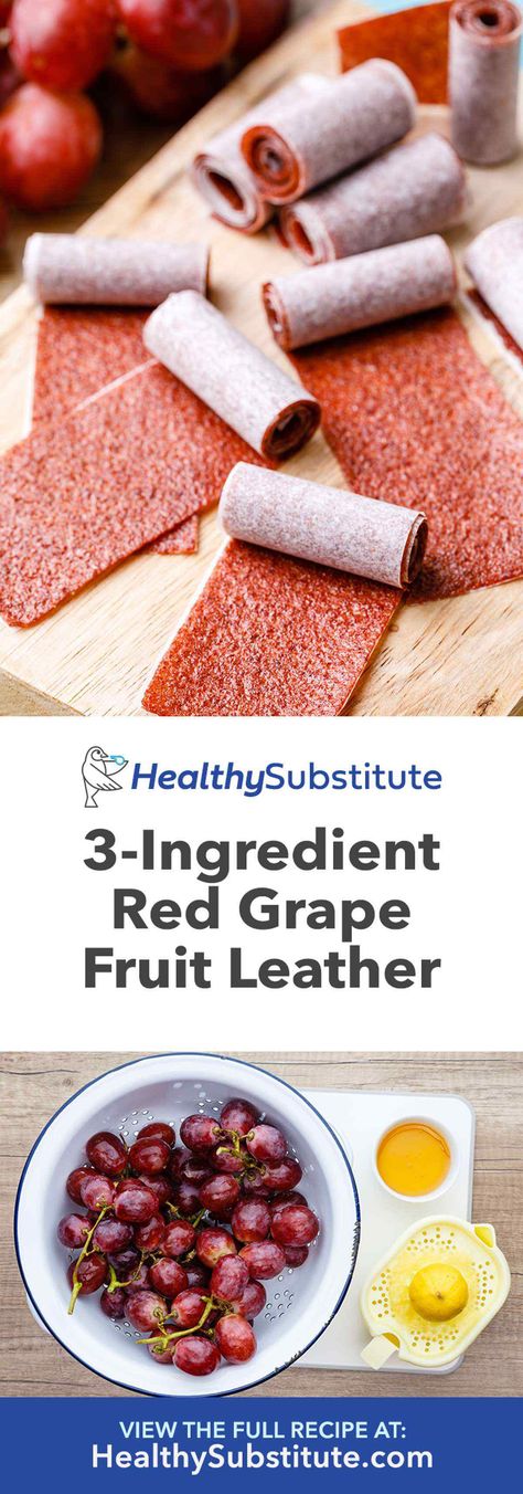 How to Make the Best Oven Baked Red Grape Fruit Leather - Healthy Substitute Strawberry Fruit Leather, Homemade Fruit Leather, Fruit Leather Recipe, Grape Recipes, Red Grape, Healthy Substitutions, Fruit Roll, Fruit Leather, Fruit Roll Ups