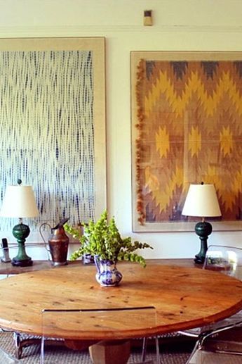 Painted Textiles, Framed Fabric Wall Art, Framed Textile, St Frank, Diy Tapestry, Dining Furniture Makeover, Rustic Dining Furniture, Frame Fabric, Textile Wall Art