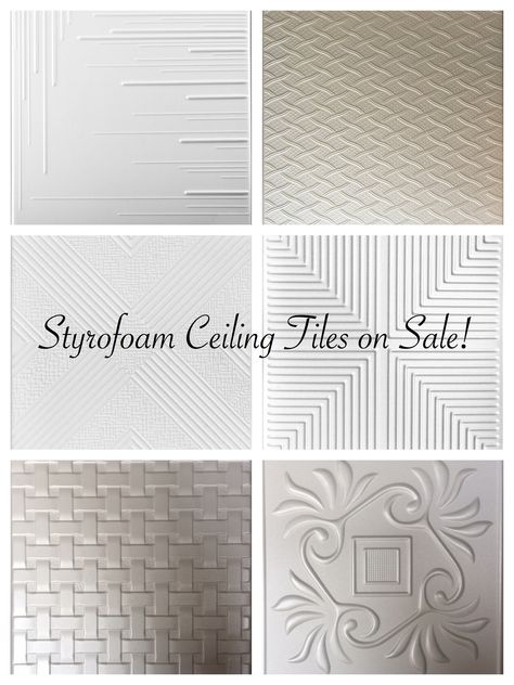 Styrofoam Ceiling, Styrofoam Ceiling Tiles, Covering Popcorn Ceiling, Drop Ceiling Tiles, Decorative Ceiling Tile, Popcorn Ceiling, Sale Home, Basement Ceiling, Tin Ceiling Tiles