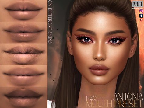 The Sims Resource - Antonia Mouth Preset N20 Oval Lips, Lip Presets, 4 Piercings, Sims 4 Nails, Sims 4 Hair Male, Female Lips, Cc Shopping, Sims 4 Piercings, Sims 4 Cc Eyes