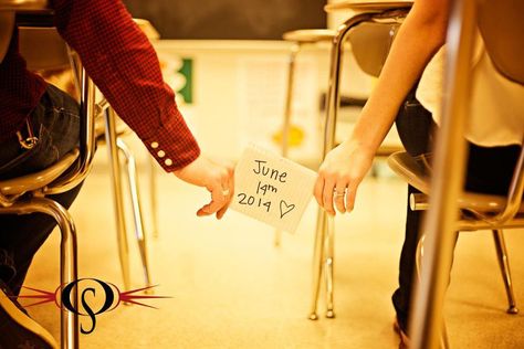 High school sweethearts, passing notes in the classroom where we first met! Save the Date! Passing Notes, Teacher Wedding, Engagement Inspo, Wedding Prep, High School Sweethearts, Wedding Engagement Photos, Sister Wedding, Pre Wedding Photoshoot, Wedding Wishes