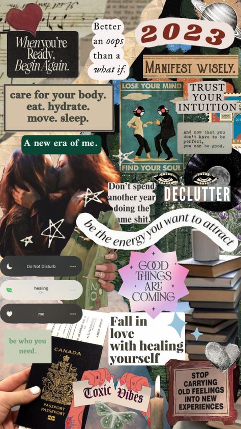 New Era Of Me Aesthetic, A New Era Of Me Aesthetic, Visionboard Aesthetic Wallpaper, New Year Mood Board, Bjd Pattern, Resolution Board, A New Era Of Me, Vibes Quotes, Lose Your Mind