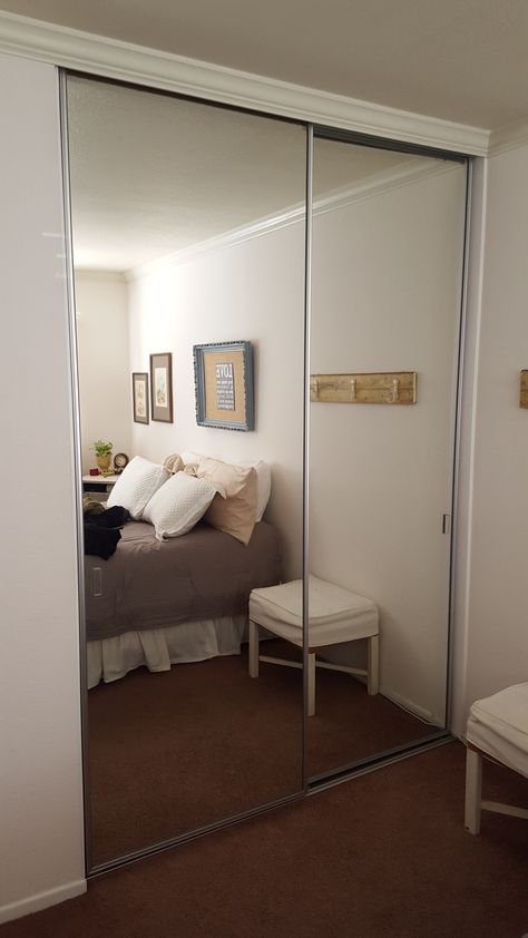 Mirrored Closet Doors Mirrored Closet Doors, Mirrored Closet, Bed Closet, Sliding Mirror Closet Doors, Mirror Closet, Closet Mirror, Bedroom Closet Doors, Mirror Closet Doors, Bedroom Curtain