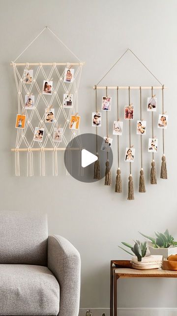 Macrame Photo Wall Hanging Tutorial, Macrame Photo Wall Hanging, Support Local Artists, Boho Living, Creative Home Decor, Handmade Beauty Products, Macrame Decor, Macrame Art, Boho Art