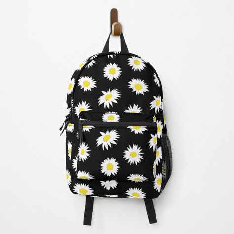 Get my art printed on awesome products. Support me at Redbubble #RBandME: https://www.redbubble.com/i/backpack/Daisy-Ditsy-Pattern-on-Black-by-OneThreeSix/80344784.K1KHE?asc=u Ditsy Pattern, Laptop Pocket, Bag Fashion, Black Backpack, Drawstring Bag, Fashion Backpack, Duffle Bag, My Art, Awesome Products