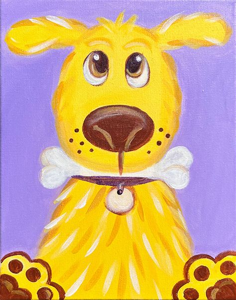 "Puppy Love" Painting Party with The Paint Sesh Easy Dog Painting, Dog Painting Ideas, Group Painting, Kids Painting Party, Kids Canvas Painting, Animal Canvas Paintings, Colorful Hairstyles, Kids Canvas Art, Painting Ideas For Beginners