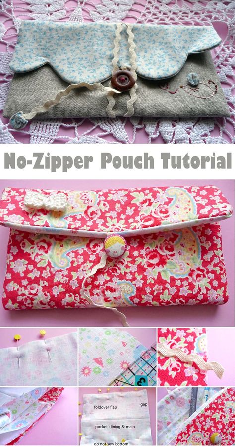 No Zipper Bag, No Zipper Pencil Case, No Sew Pencil Case, Diy Pencil Pouch No Zipper, How To Sew A Pencil Case Zipper Pouch, No Zipper Pouch, Pencil Pouch Sewing Pattern, Pouch Without Zipper, Pencil Case Ideas